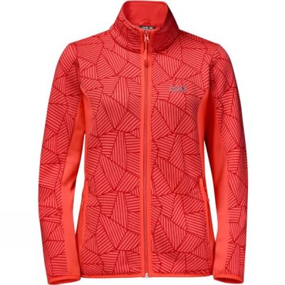 Chaqueta Lana Jack Wolfskin Forest Leaf Mujer - Coral - Chile IVT315627